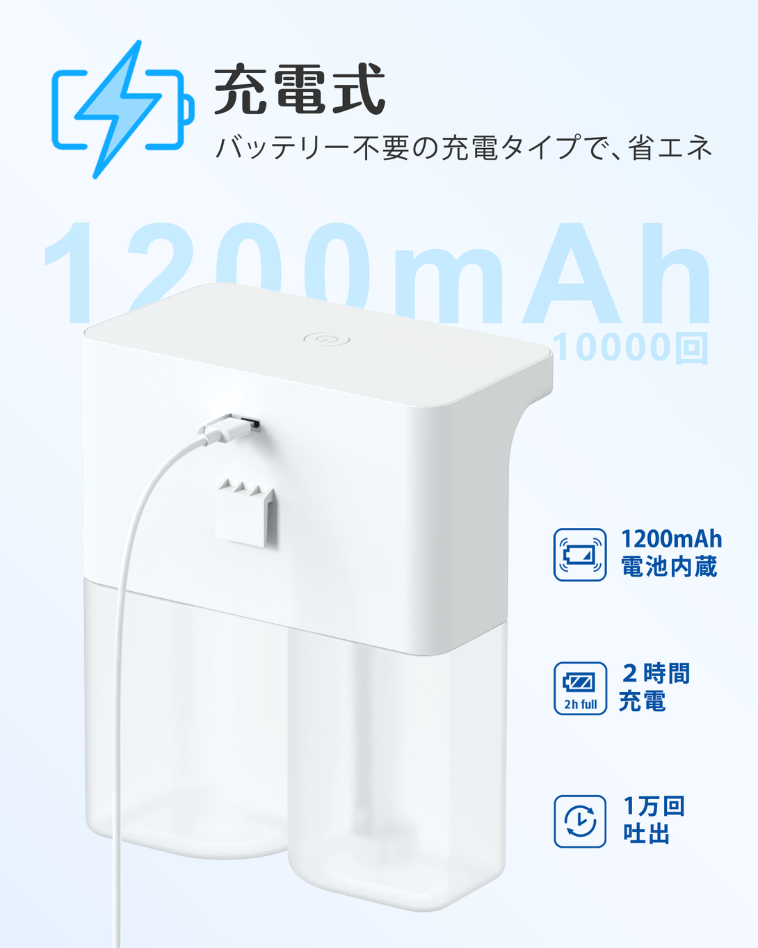 Umimile ソープディスペンサー 泡 液体 自動 ダブルヘッド 600ml Umimile ソープディスペンサー 泡 液体 自動 ダブルヘッド 600ml